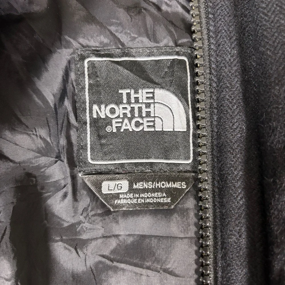 North Face Mens Wool Hooded Parka‎ Jacket Large Dark Charcoal Gray Warm Winter